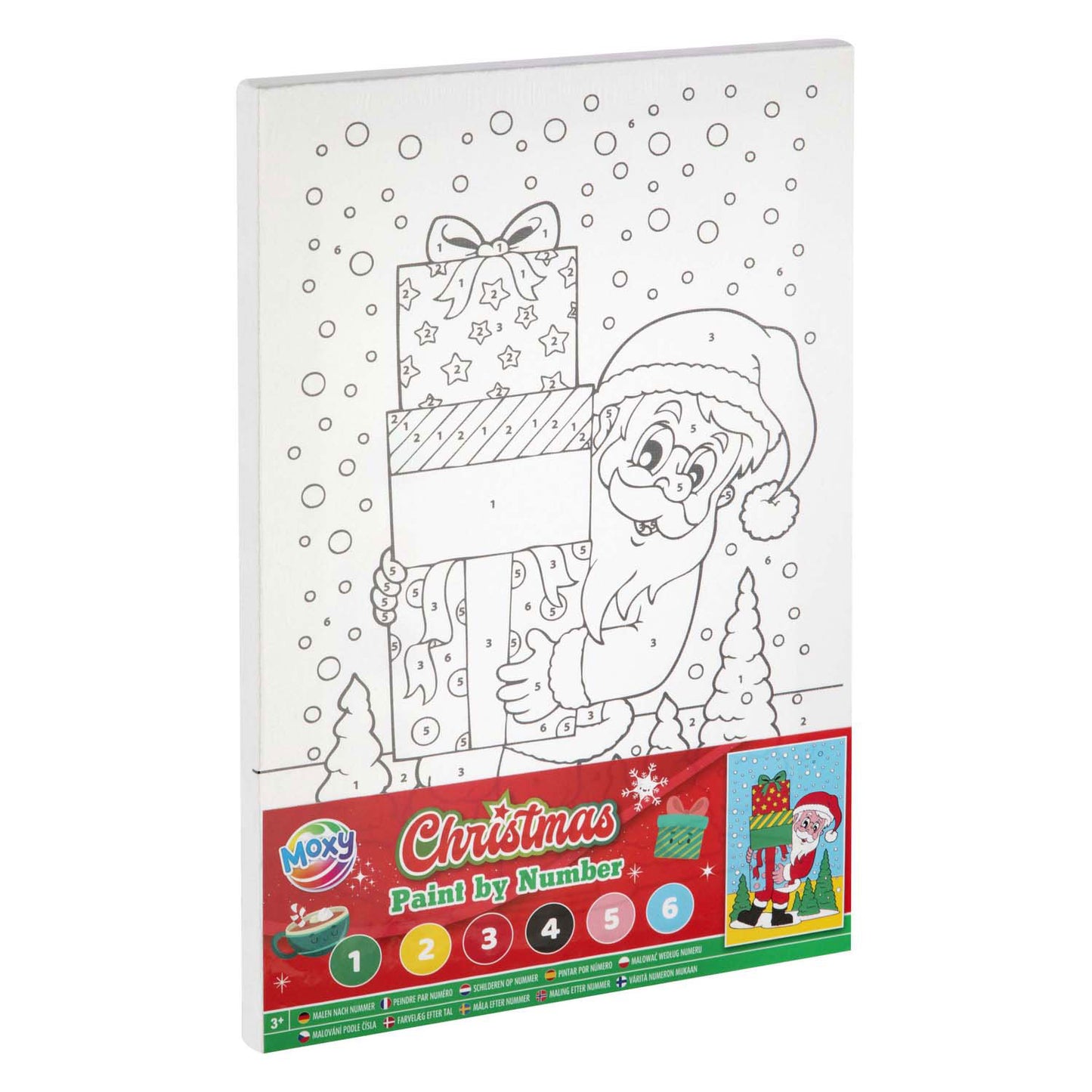 Peinture de toile de groupe d'artisanat créatif au numéro de Noël