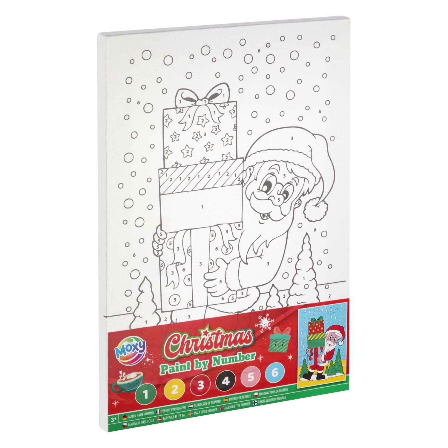 Peinture de toile de groupe d'artisanat créatif au numéro de Noël