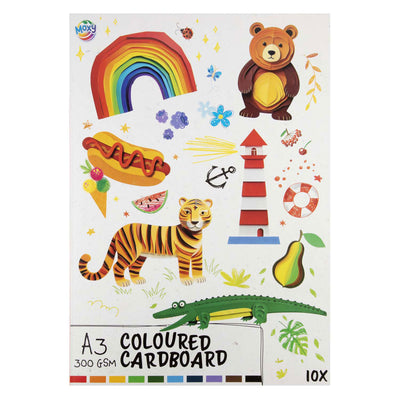 Creative Craft Group Colored Cardboard A3, 10 feuilles - 10 couleurs, 300 téléphones mobiles