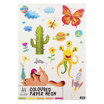 Creative Craft Group colored Paper Fluor A4, 40 feuilles 5 couleurs