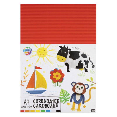 Ribbel d'artisanat créatif Cardon A4, 8 feuilles 8 couleurs