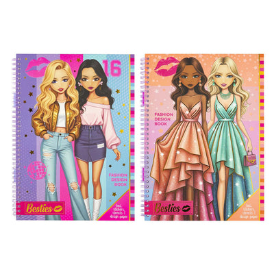 Livre de design de mode besties du groupe d'artisanat créatif a4 avec accessoires