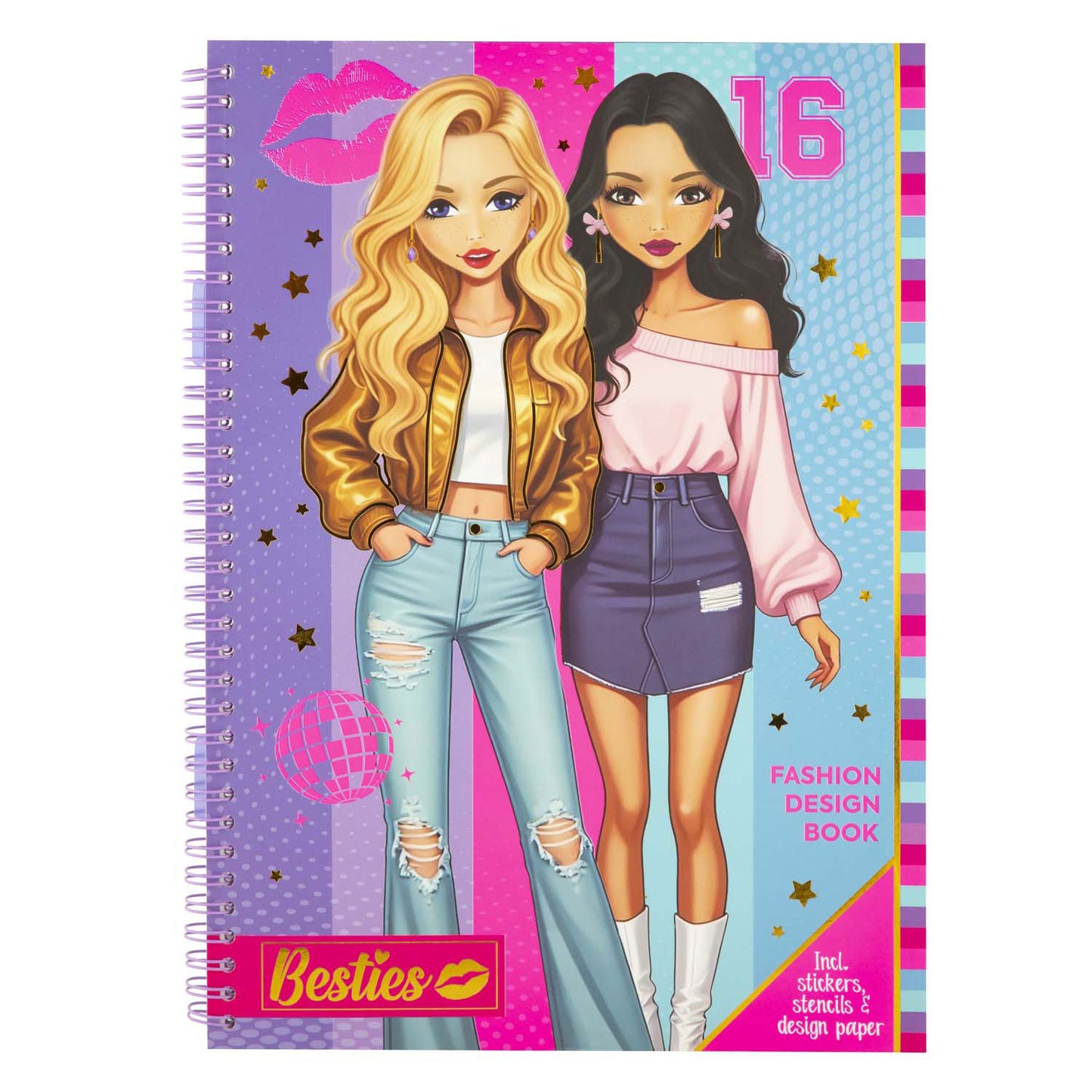 Livre de design de mode besties du groupe d'artisanat créatif a4 avec accessoires