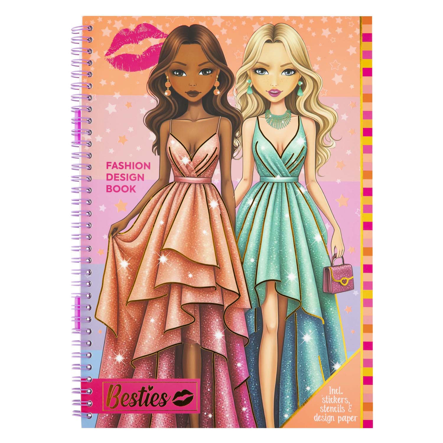 Livre de design de mode besties du groupe d'artisanat créatif a4 avec accessoires