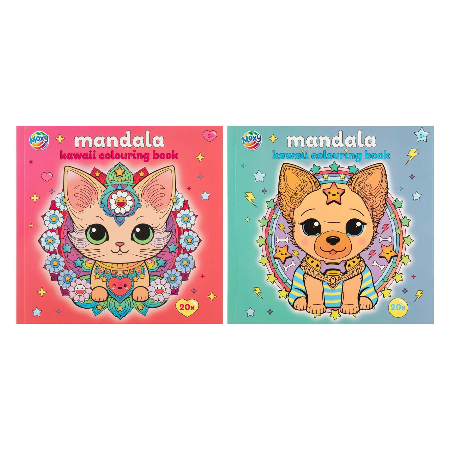 Livre de coloriage mandala kawaii de groupe d'artisanat créatif - 20 feuilles
