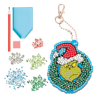 Porte-clés de peinture diamant de groupe d'artisanat créatif, le grinch