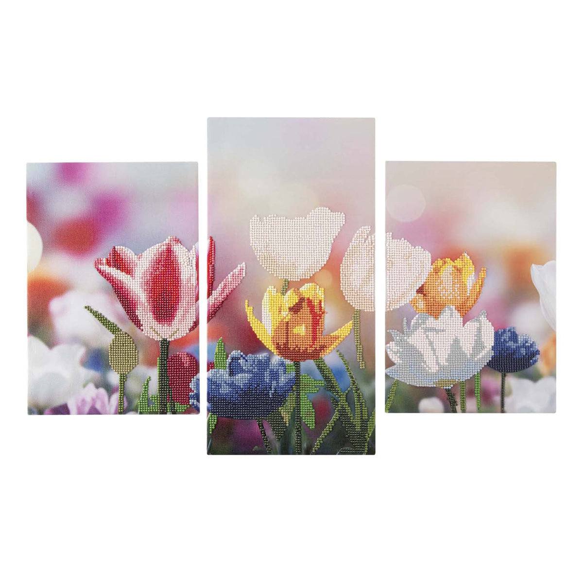 Groupe d'artisanat créatif peinture diamant triptyque fleurs