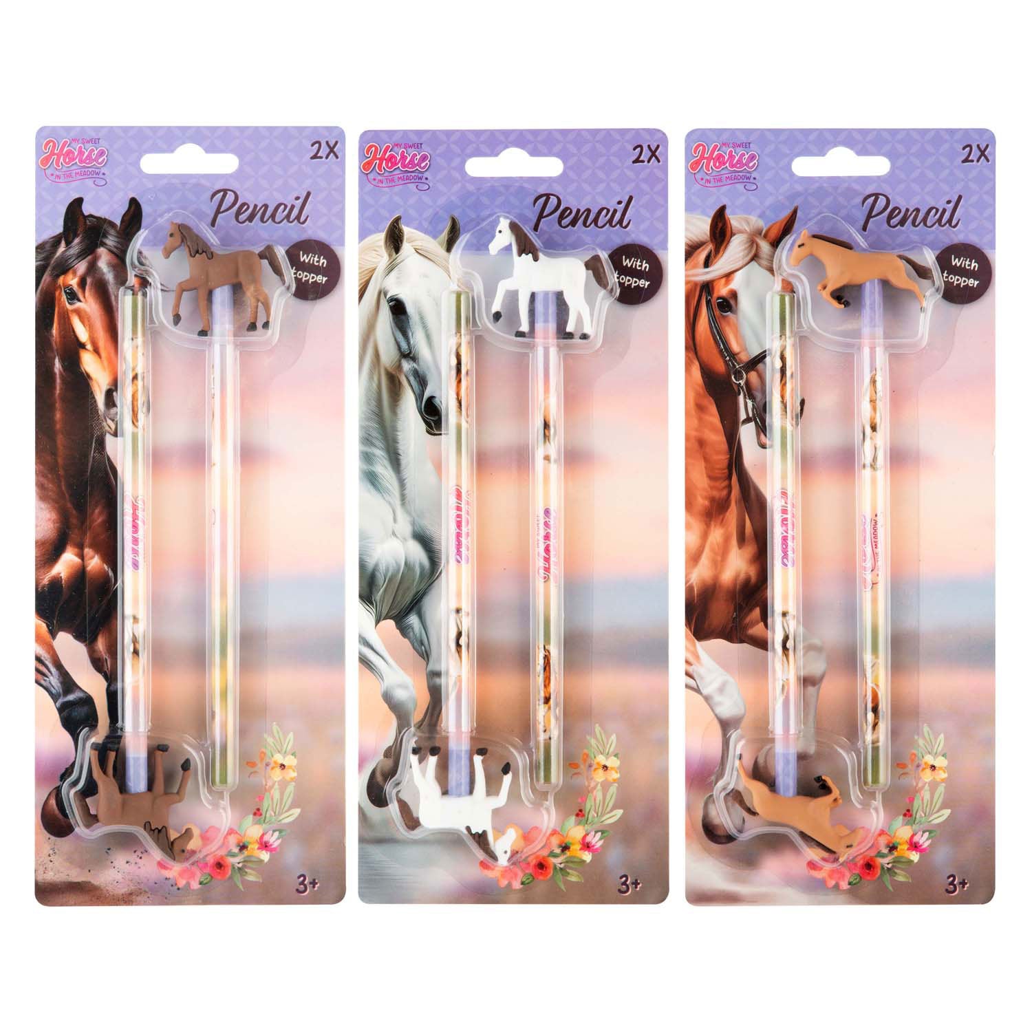 Crayons de cheval de groupe d'artisanat créatif avec décoration - 2 pcs.