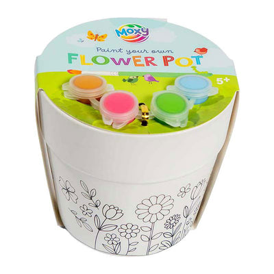 Groupe d'artisanat créatif - Peignez votre propre pot de fleurs - incl. 4 couleurs de peinture 1 pinceau