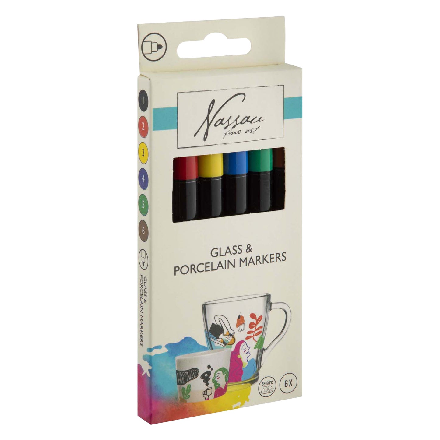 Creative craft group marqueurs verre-porcelaine nassau - 6 pcs.