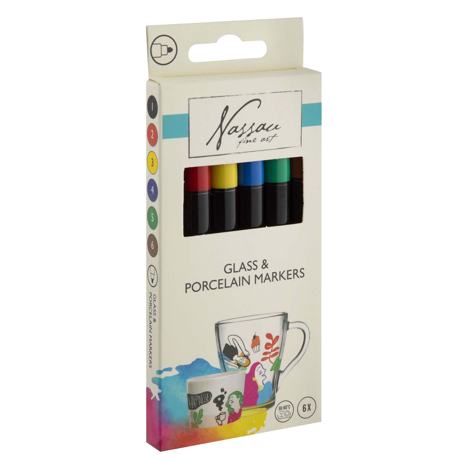 Creative craft group marqueurs verre-porcelaine nassau - 6 pcs.