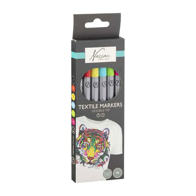 Creative craft group nassau textile marqueurs doubles - 6 pcs.