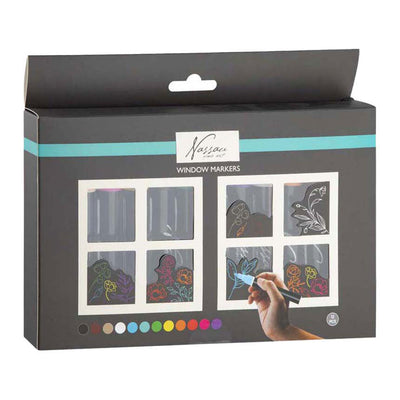 Ensemble de marqueurs à craie pour fenêtre Creative Craft Group Nassau - 12 pcs.