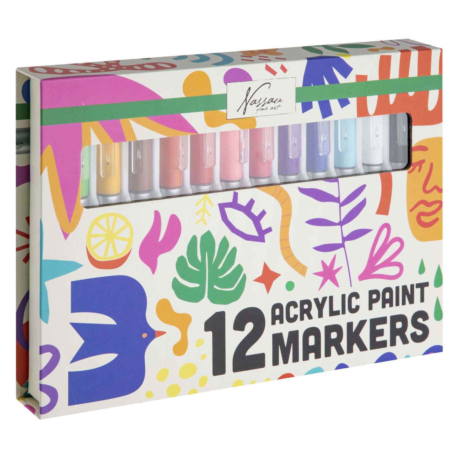 Creative Craft Group Nassau Grands marqueurs de peinture acrylique – 12 pièces.