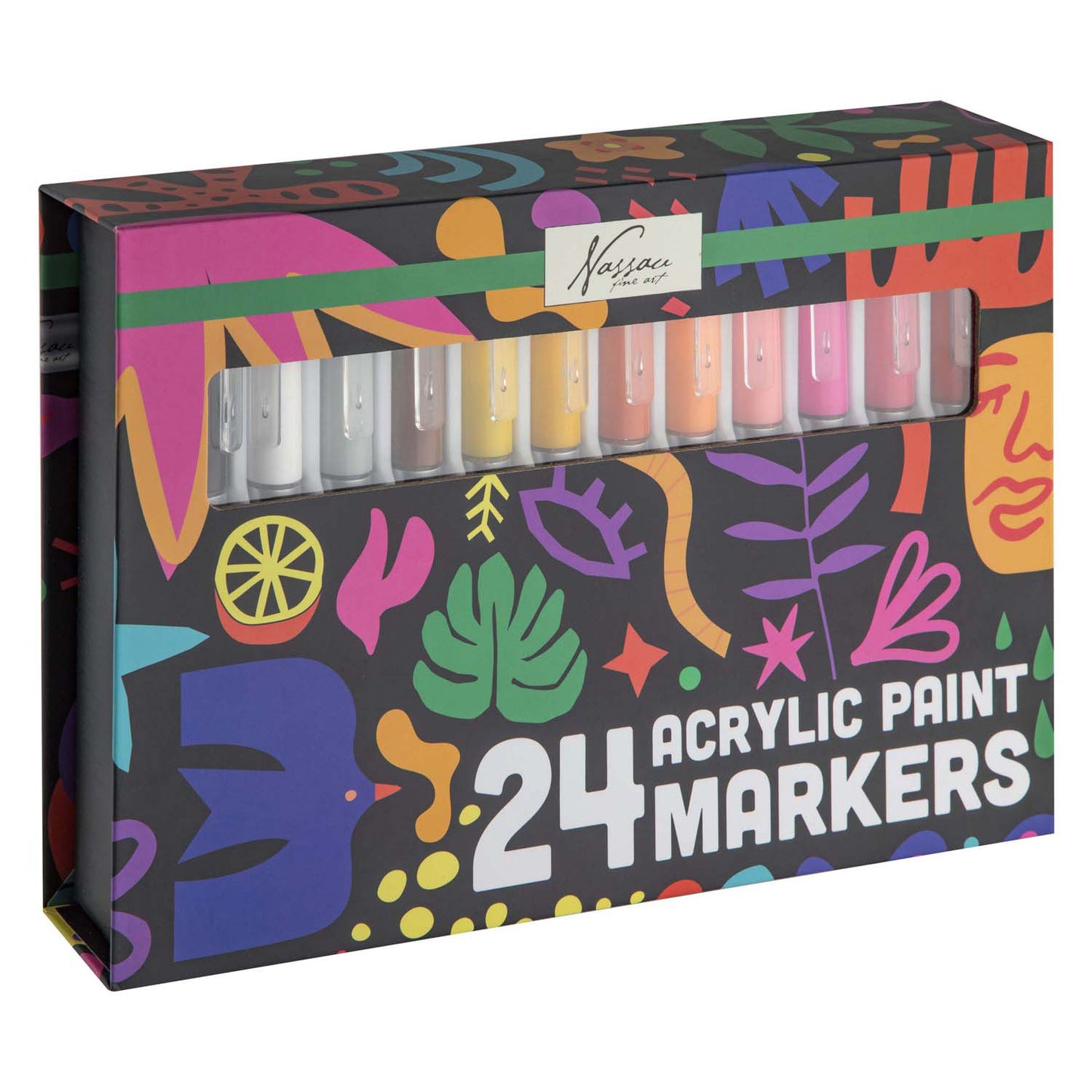 Creative Craft Group Nassau Grands marqueurs de peinture acrylique – 24 pièces.