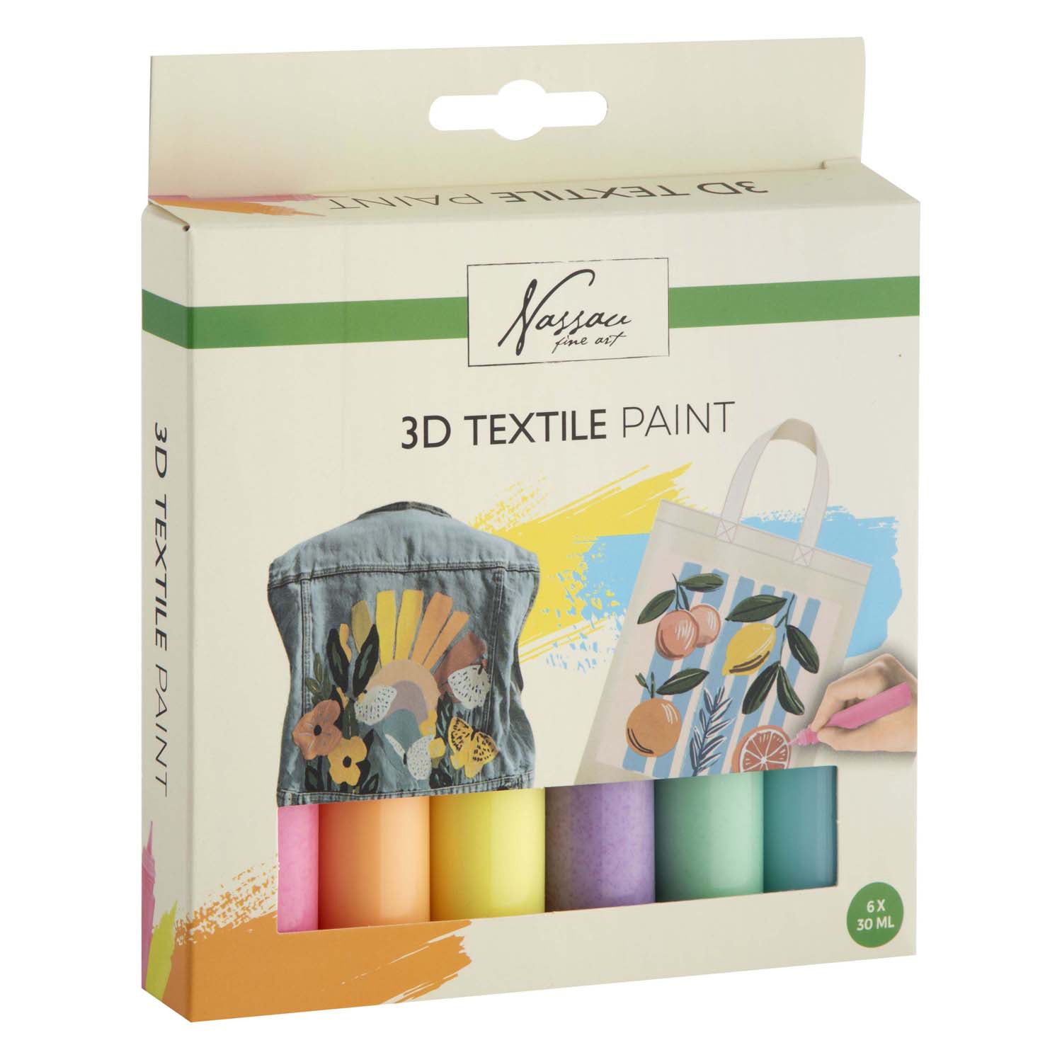 Creative Craft Group Nassau Ensemble de peinture textile 3D - 6 pcs.