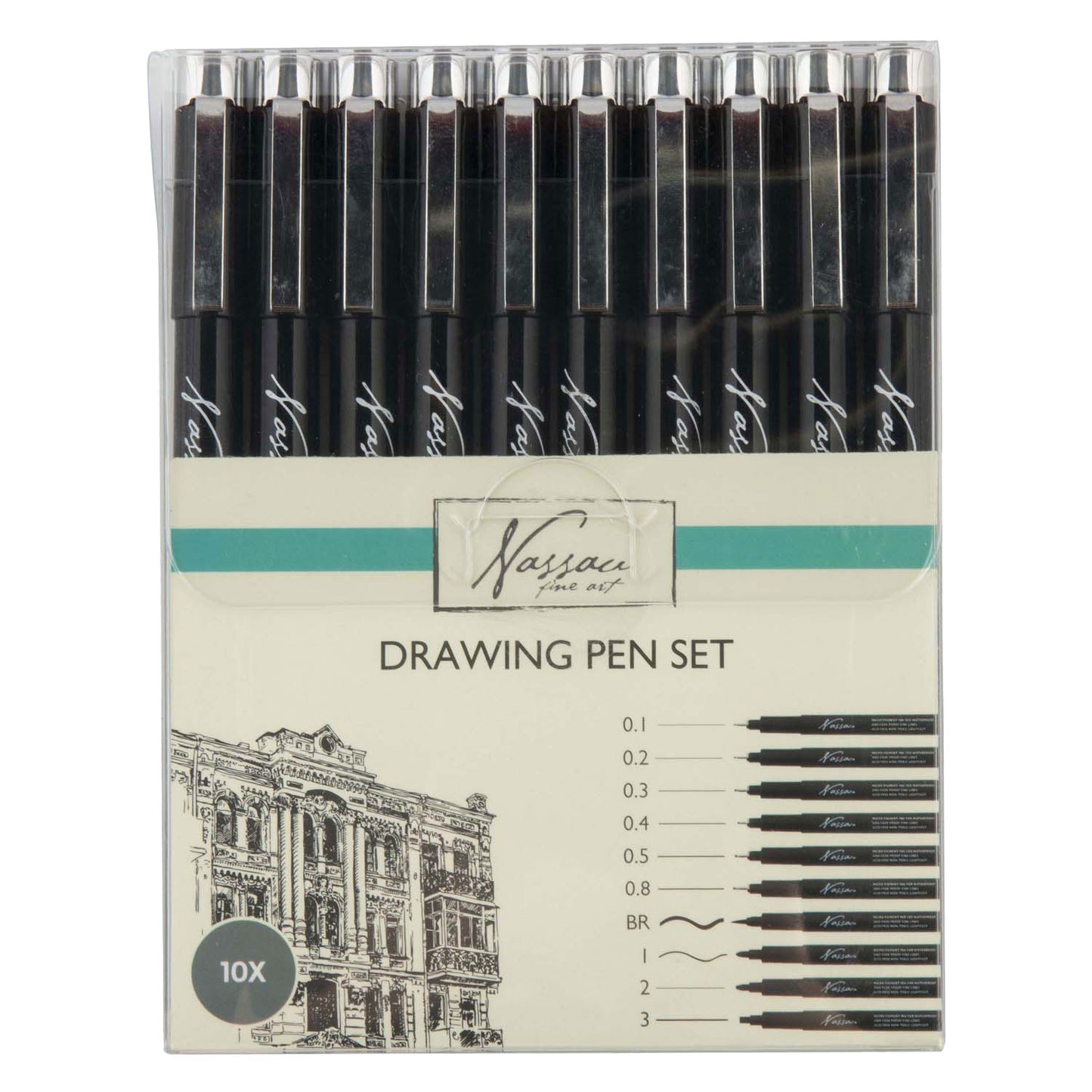 Ensemble de feutres fins Nassau Creative Craft Group - 10 pcs.
