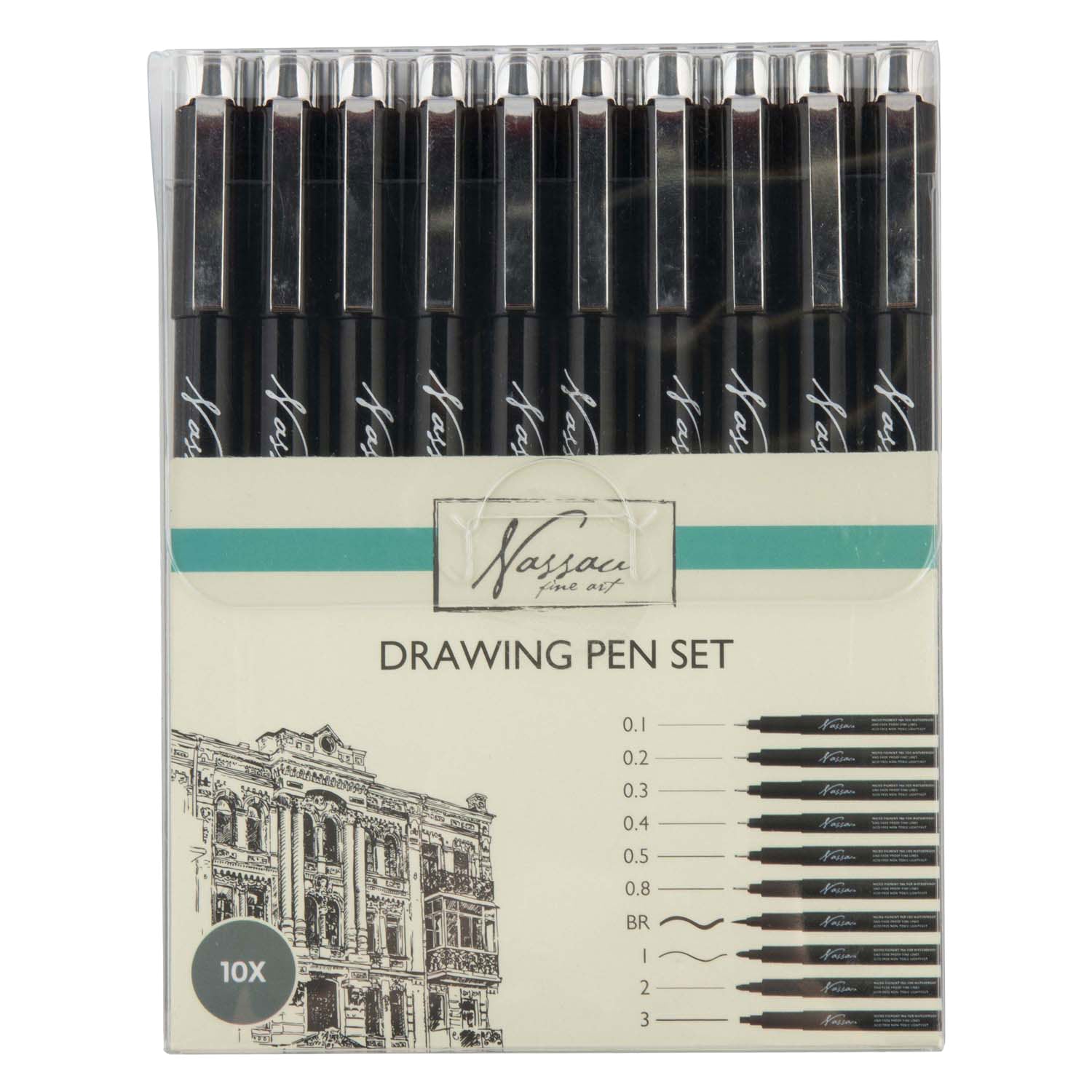 Ensemble de feutres fins Nassau Creative Craft Group - 10 pcs.