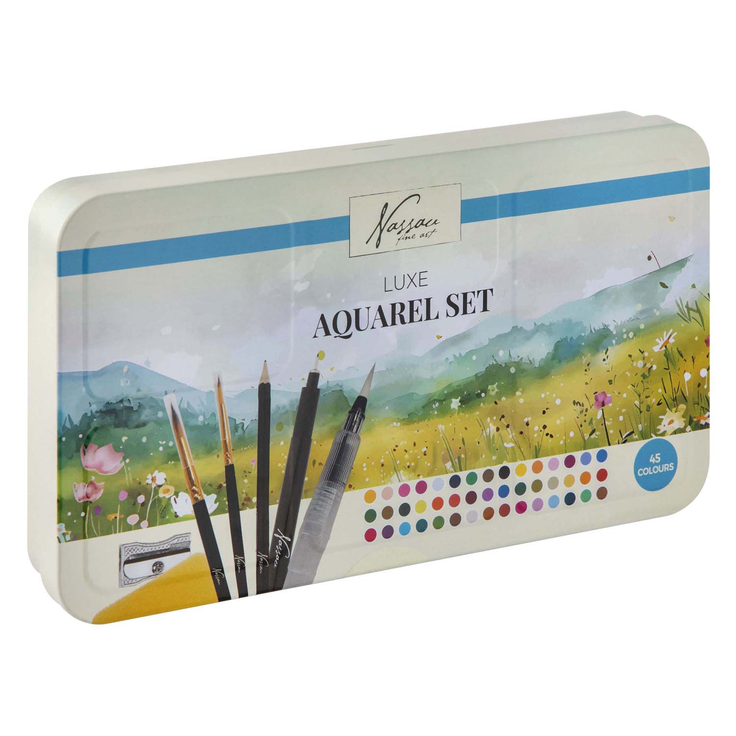 Creative Craft Group Nassau Ensemble de peinture aquarelle de luxe – 45 couleurs