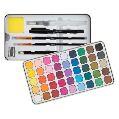Creative Craft Group Nassau Ensemble de peinture aquarelle de luxe – 45 couleurs