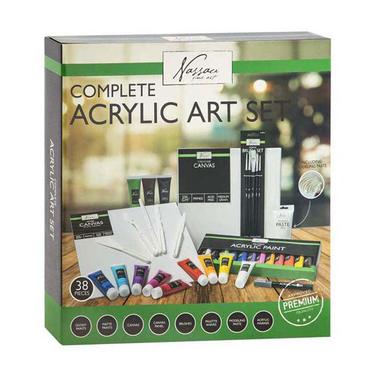 Creative craft group nassau ensemble complet en acrylique - 38 pcs.