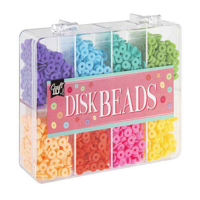 Perles de disque de groupe d'artisanat créatif dans une boîte de rangement - 8 couleurs