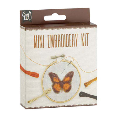 Creative craft group mini set de broderie papillon - incl. aiguille et fil