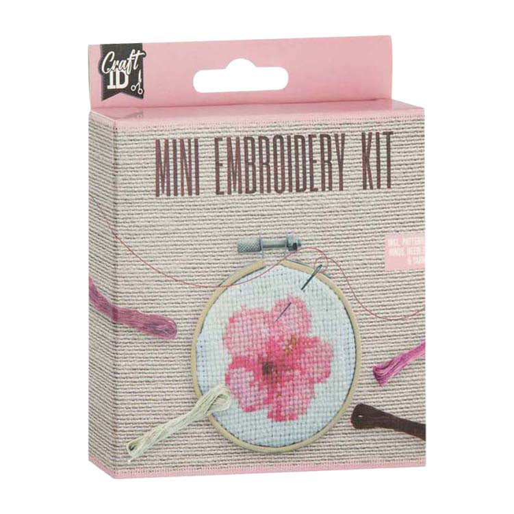 Groupe d'artisanat créatif mini set de broderie fleur - incl. aiguille et fil