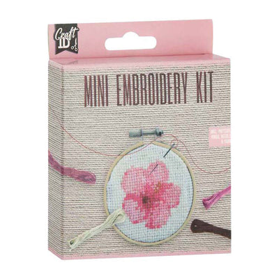 Groupe d'artisanat créatif mini set de broderie fleur - incl. aiguille et fil