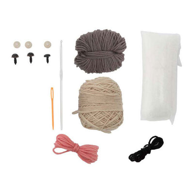 Kit de crochet de groupe d'artisanat créatif bouledogue - incl. aiguille et fil