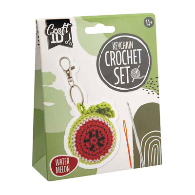 Kit de crochet pour groupe d'artisanat créatif porte-clés pastèque - incl. aiguille et fil