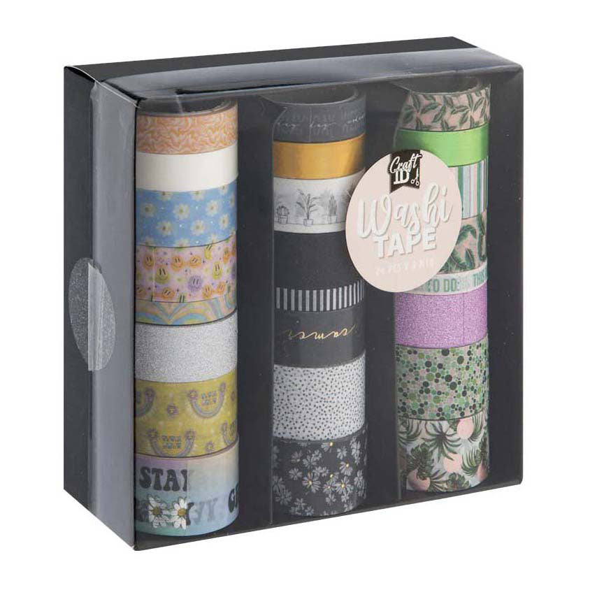 Ruban washi pour groupe d'artisanat créatif 3m - 24pcs.