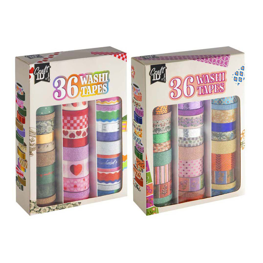 Ensemble de rubans washi pour groupe d'artisanat créatif 3 m - 36 pièces.