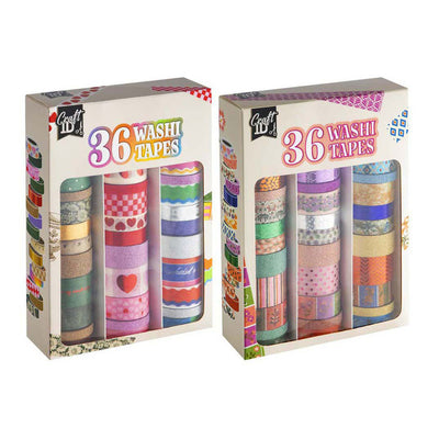 Ensemble de rubans washi pour groupe d'artisanat créatif 3 m - 36 pièces.