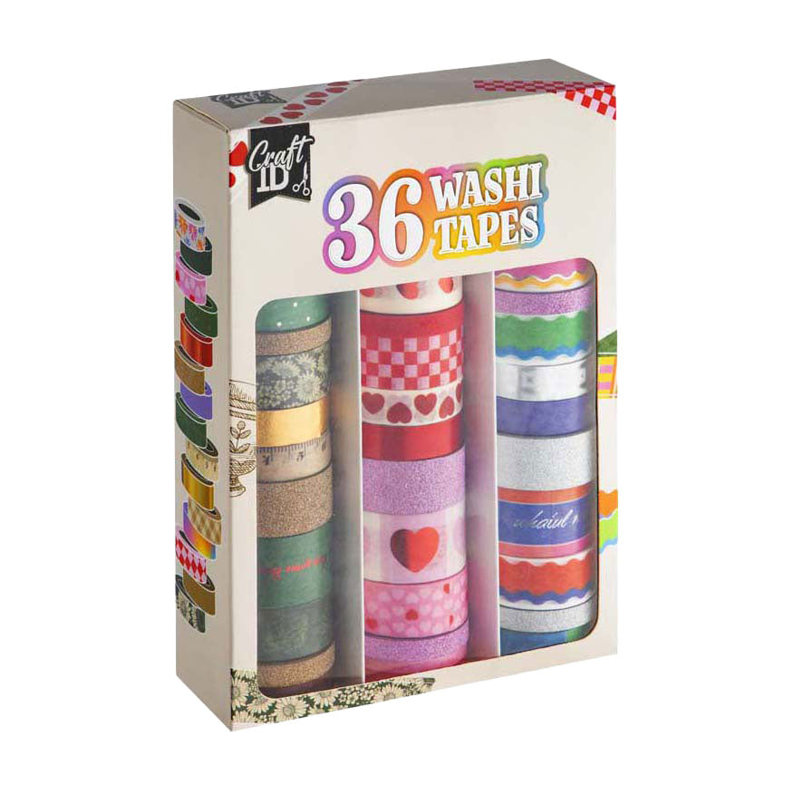 Ensemble de rubans washi pour groupe d'artisanat créatif 3 m - 36 pièces.