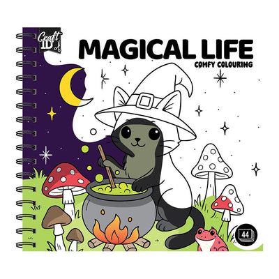 Livre de coloriage de groupe d'artisanat créatif mignon et confortable - vie magique