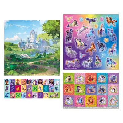 Ensemble d'autocollants Creative Craft Group Totum Unicorn Academy - 3 feuilles + 1 fond