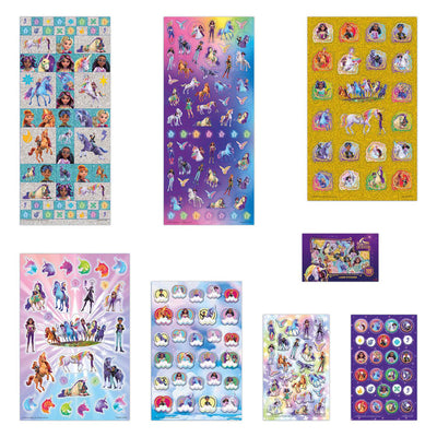 Ensemble d'autocollants de l'académie de licorne totum du groupe d'artisanat créatif - 8 feuilles