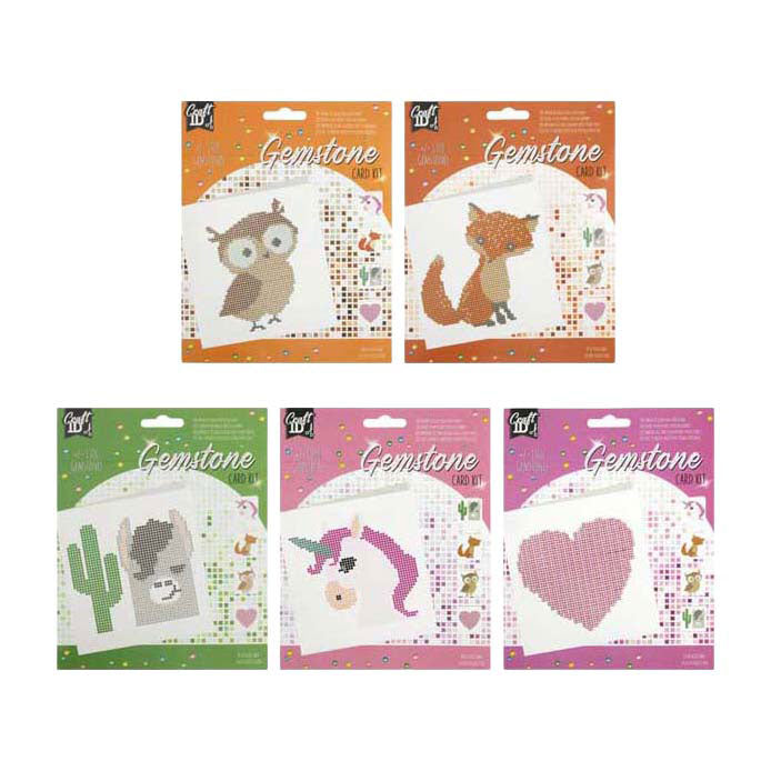 Kit de cartes de pierres précieuses pour groupe d'artisanat créatif, animaux