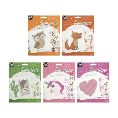 Kit de cartes de pierres précieuses pour groupe d'artisanat créatif, animaux