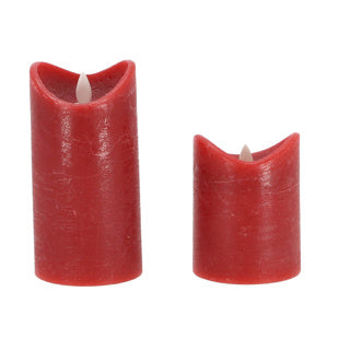 Bougie LED maison quotidienne 7,5x15 cm rouge | 4 pièces