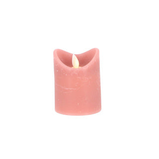 Bougie LED maison quotidienne 7,5x10 cm rose | 4 pièces