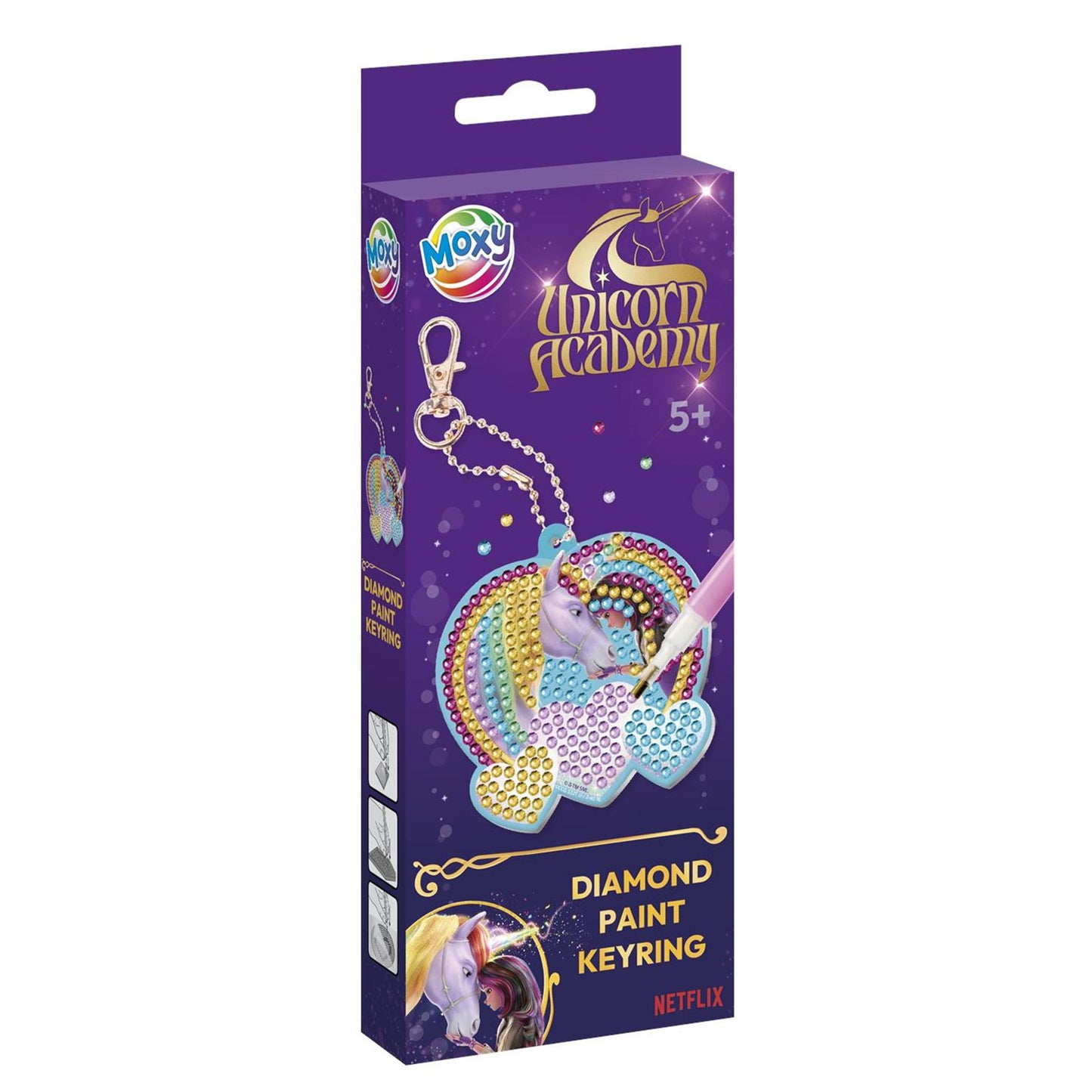 Porte-clés licorne peinture diamant Moxy