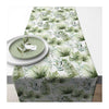 Ambiente chemin de table feuilles de jungle blanc