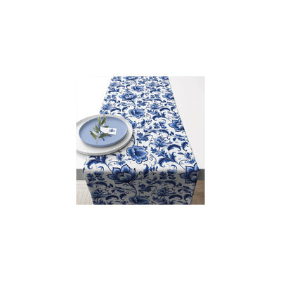 Ambiente chemin de table 40x150cm fleurs bleu de Delft