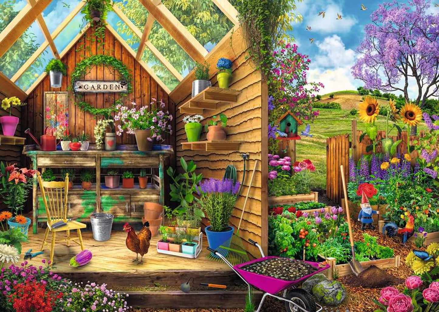 Ravensburger Puzzle à la scie pour le jardin, 300e.