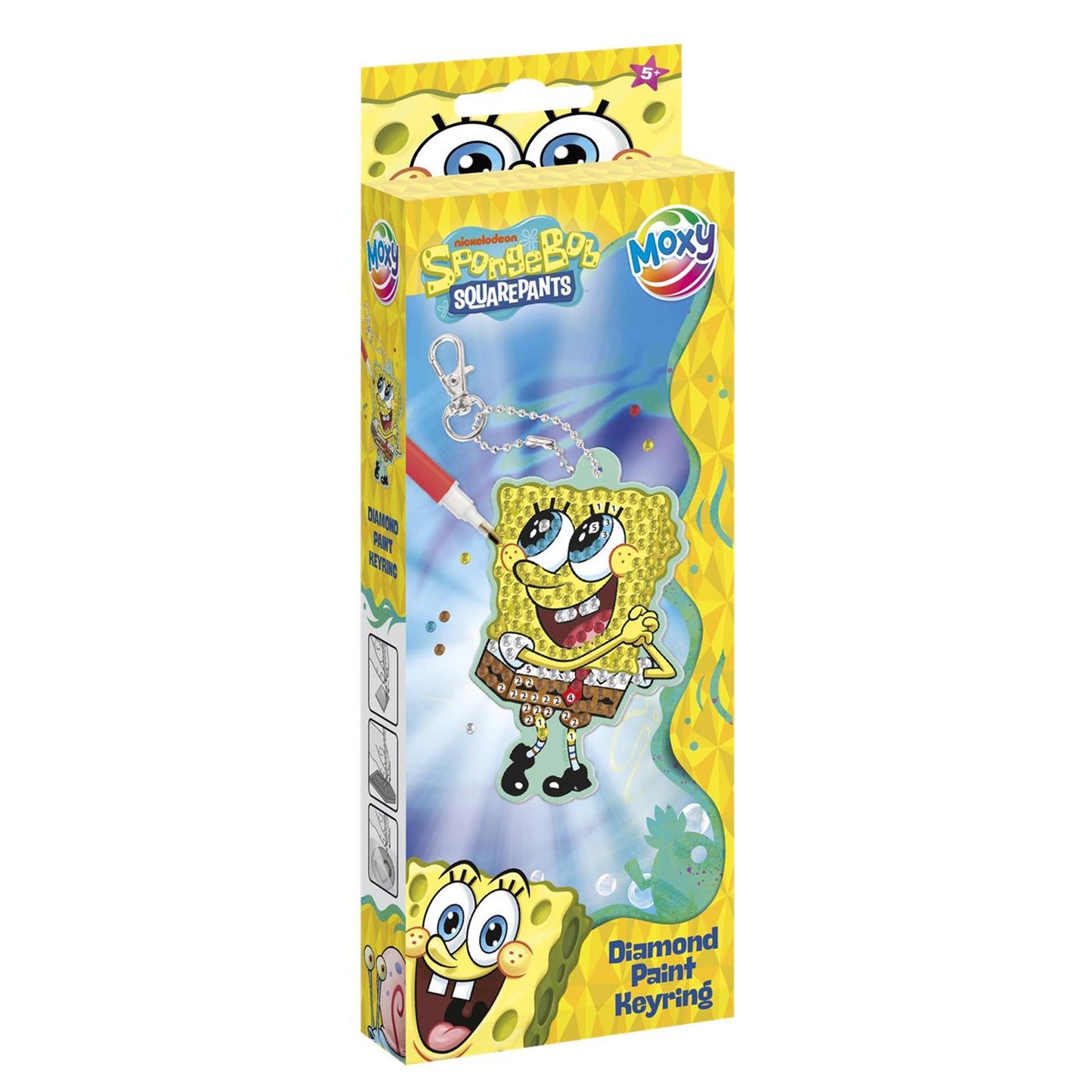 Porte-clés peinture diamant Bob l'éponge Moxy