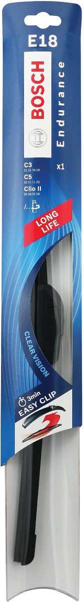 Bosch balai d'essuie-glace retrofit e18 450 mm caoutchouc noir
