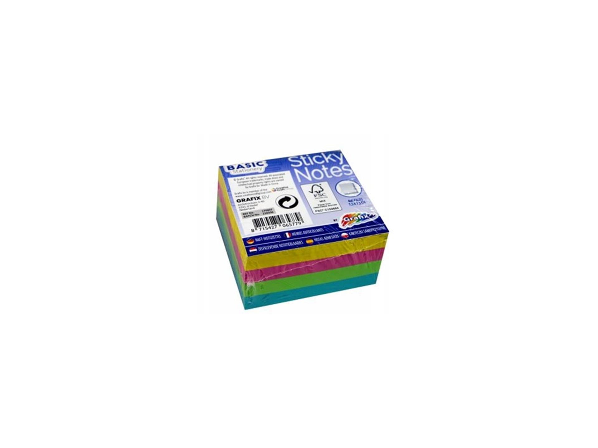 Grafix notes autocollantes néon 75x75mm 400 feuilles