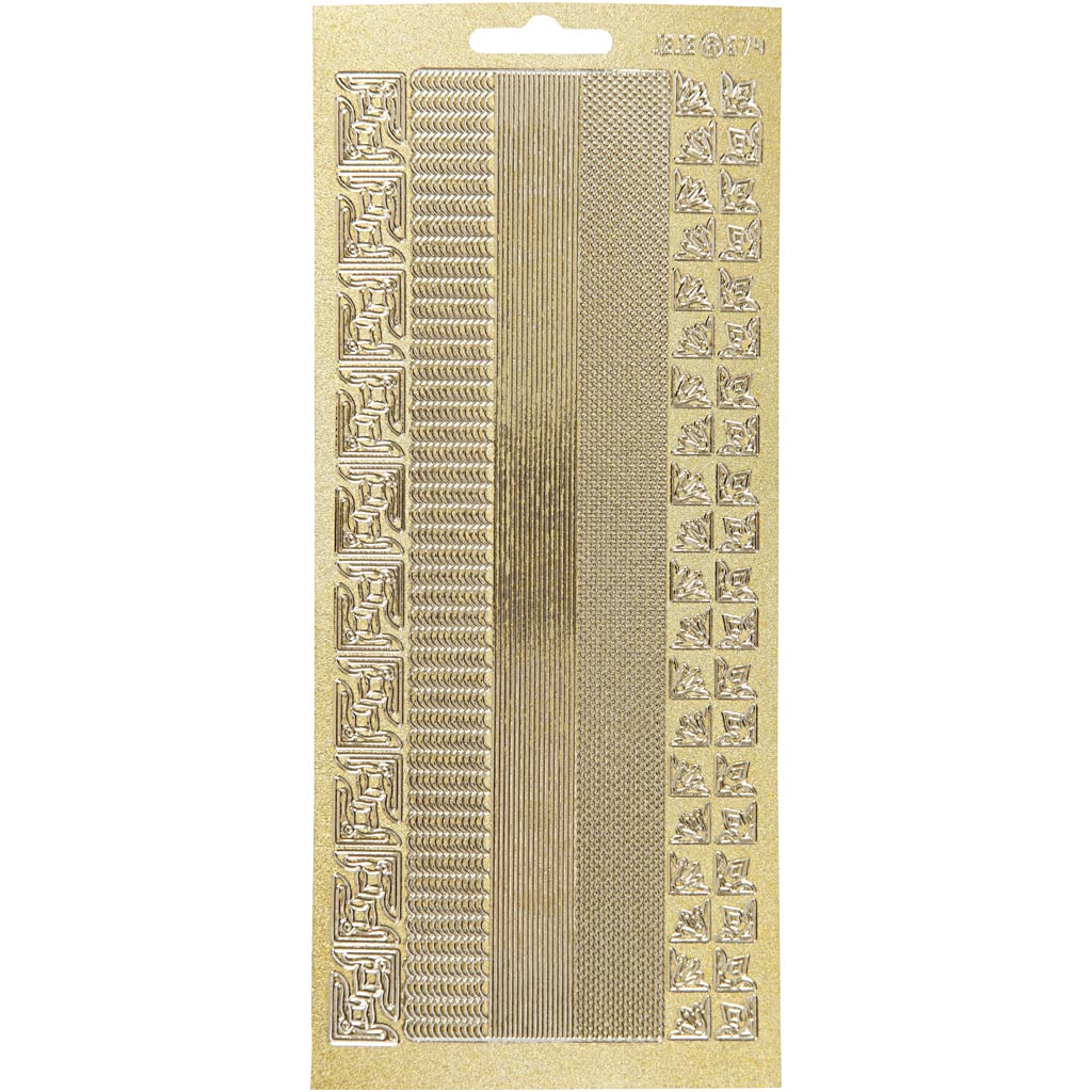 Creativ company autocollants, bordures, feuille 10x23 cm, or, 1 feuille
